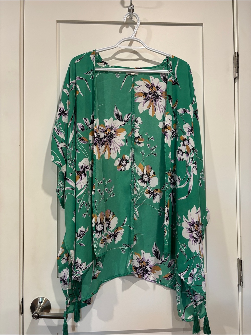Maurice’s One Size Green Floral Kimono Cover-Up